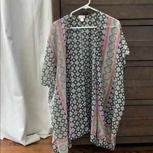 Black patterned Kimono